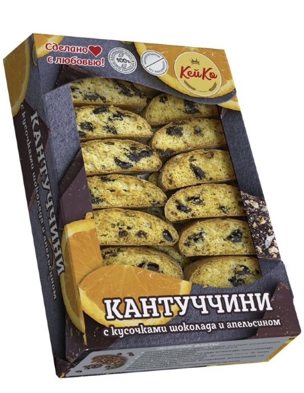 №3 Кей Ко Кантуччини с кусочками шоколада и апельсином, 200г   в Выксе