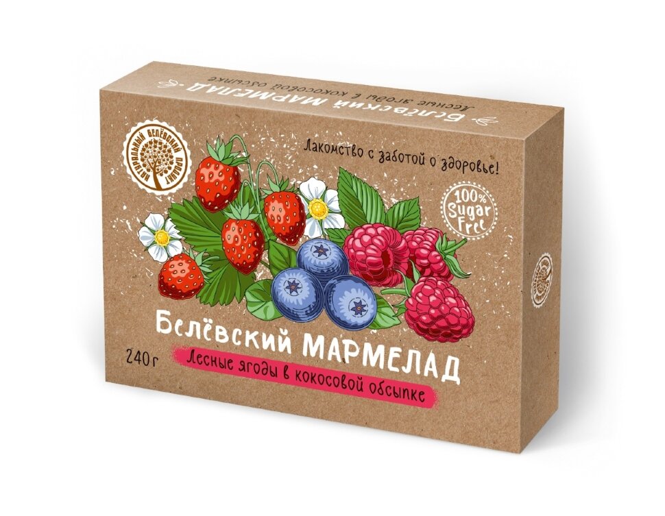 Мармелад белевский на фруктозе 240г "ЛЕСНЫЕ ЯГОДЫ"  в Выксе